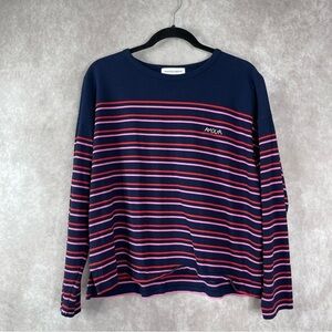 Maison Labiche Paris Amour Montpar Striped Sailor Shirt In Pink Blue Red Size L